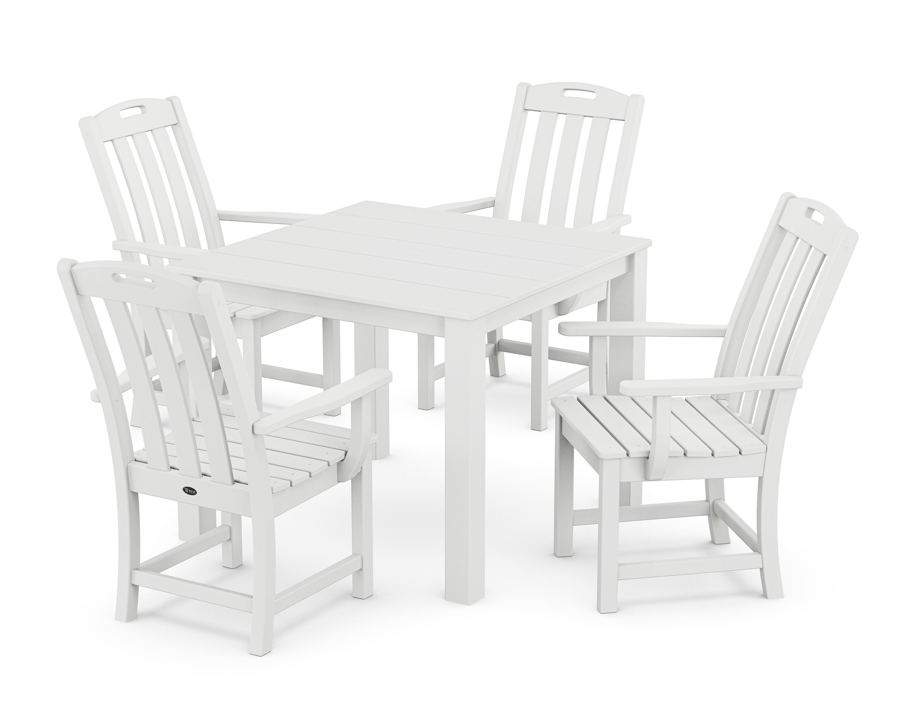 Yacht Club 5-Piece Parsons Dining Set in Classic White